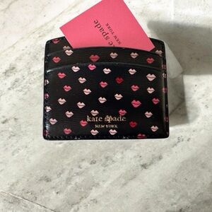 Kate Spade Leather Kiss  credit card wallet NWT